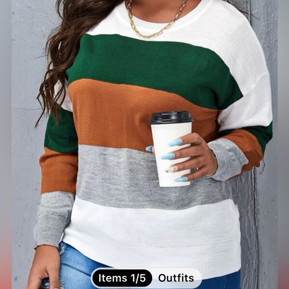 SHEIN LUNE Plus Drop Shoulder
Colorblock Sweater - Size 16 (2XL) - Picture 5 of 9